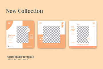 Beauty spa and cosmetics care concept for social media post template