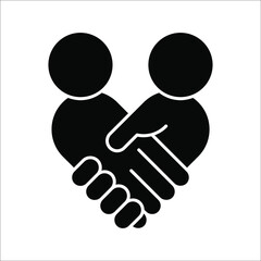 Handshake Group Logo Icon Design on white background. color editable