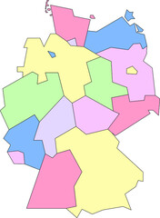 Vector map of Germany to study with outline