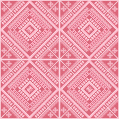 antique geometric red flower seamless in black background for fabric