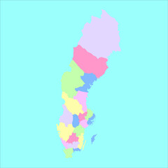 Vector map of Sweden to study the world