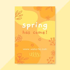 Doodle Monochromatic Spring Poster