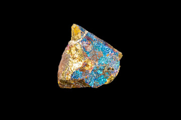 Chalcopyrite isolated on black background