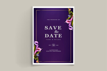 Elegant Save Date Wedding Invitation Card Set