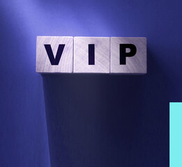 VIP Very Important Person text on wooden cubes on red. Business concept