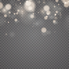 Christmas golden dust, yellow sparks and golden stars shine with a special light. Vector sparkles with sparkling magic dust particles.