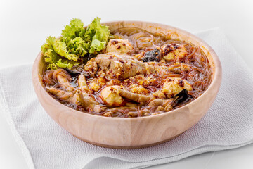 Vermicelli noodles with chicken tasty Asia food