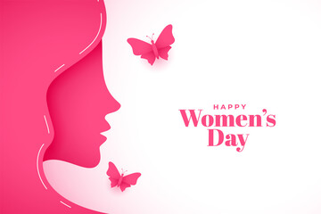 Obraz na płótnie Canvas Paper Style Happy Womens Day Greeting Background