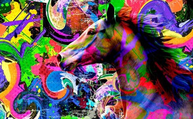 background with splashes and horse © reznik_val