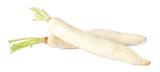 white radish isolated on a white background