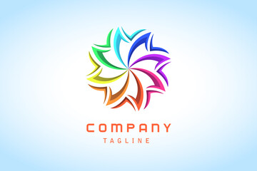 Fototapeta na wymiar colorful abstract gradient logo for company