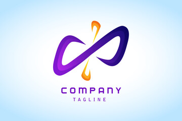 purple orange infinity abstract gradient logo corporate