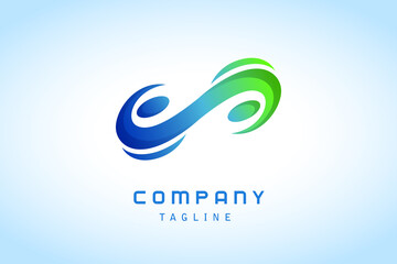 blue green infinity abstract gradient logo company