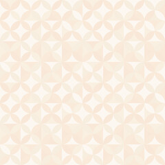 abstract geometric pattern in mid century style. modern design for fabric, surface, stationery. overlapping squares and circles, seamless pattern in shades of beige