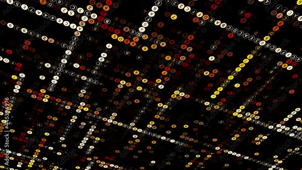 Poster abstract hacking background, concept of multiple choice and harmful software. animation. small circl