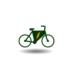 Electric bicycle icon with shadow