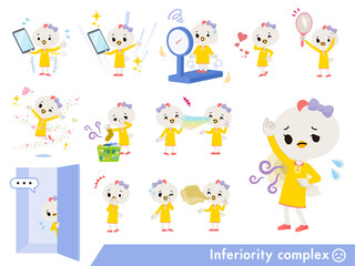 劣等感に関するトリの女の子のセット