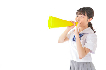 応援をする学生