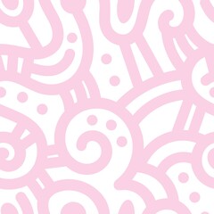 Seamless abstract pattern on white background. Vector doodle image. Graphic linear wallpaper.