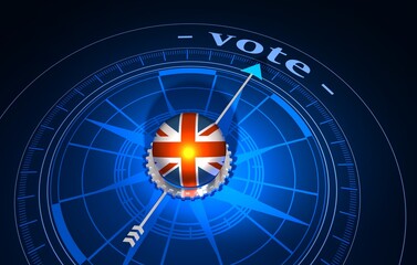 Abstract vintage navigation equipment. Motivation to voting. 3D illustration