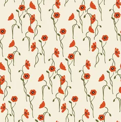 Gordijnen Seamless flower pattern isolated on background. Vector illustration © NKTN