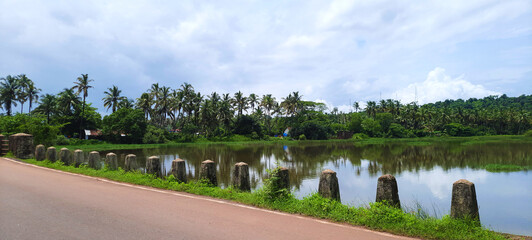 Indian Coastal Village Backwater Scene