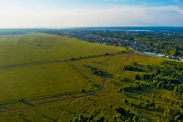 A bird's-eye view of the suburb. Berdsk, Western Siberia