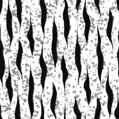 Abstract seamless pattern with brush strokes, paint splashes and textures