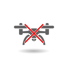 No drones sign with shadow