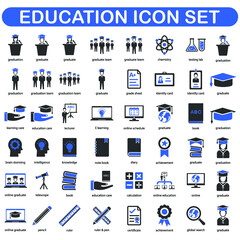 education icon set vector design