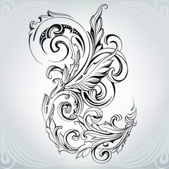 Vector illustration of a floral ornament
