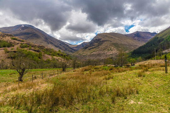 A view along the Glen Nevis valley, Scotland on a summers day