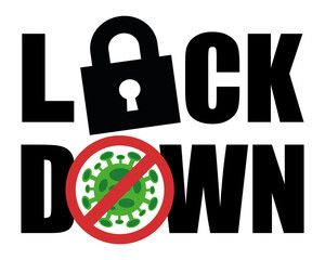 lock down, lock down sign, virus vector, arched lock,
