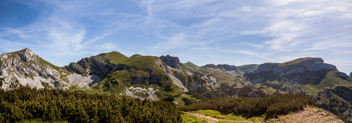 Panorama view from Gschollkopf mountain in Tyrol, Austria