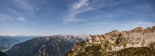 Obraz na płótnie Canvas Panorama view of Dalfaz mountain range in Tyrol, Austria
