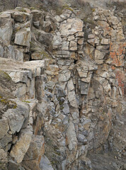 Gray fore from granite rock