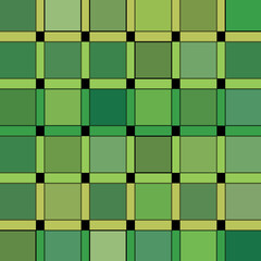 Square green ground with alternating stripes