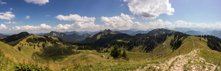 Panorama view from Drei Kampen mountains in Bavaria, Germany