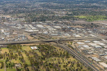 Aerial view of the Mini Stack Interchange in Phoenix, Arizona