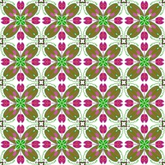 Seamless flower mosaic pattern abstract background.