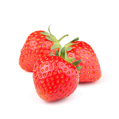 Strawberries isolated on white