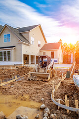 New house construction in the booming economic growth area of North Carolina. - 445410541