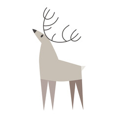 Flat cartoon deer