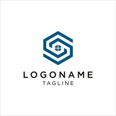 Home letter SC, CS logos design template.
