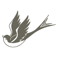 Vintage swallow bird