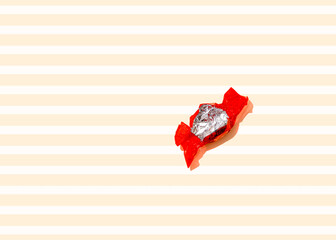 Studio shot of empty candy wrapper