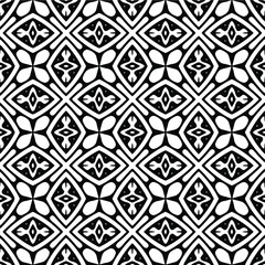  floral seamless pattern background.Geometric ornament for wallpapers and backgrounds. Black and white pattern. 