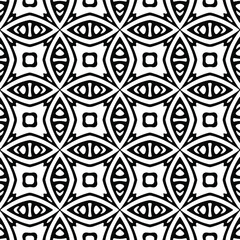  floral seamless pattern background.Geometric ornament for wallpapers and backgrounds. Black and white pattern. 