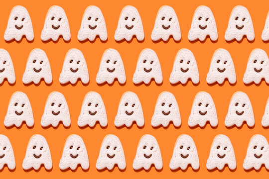 Pattern of Halloween themed cookies
