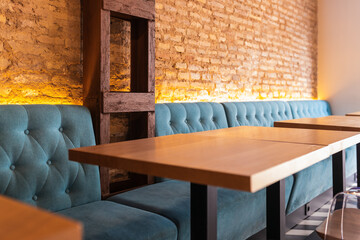 Couch and tables in bar